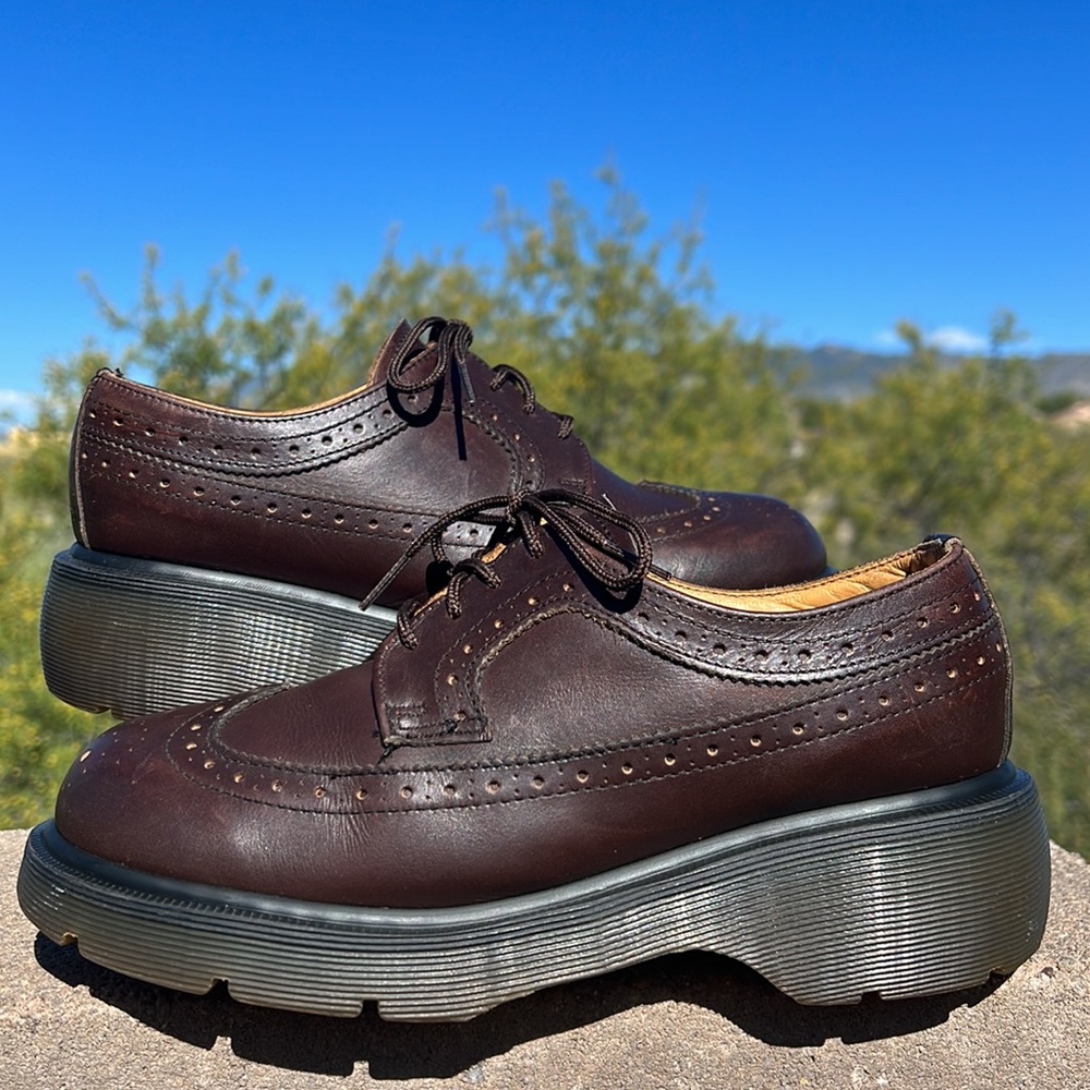 🏴󠁧󠁢󠁥󠁮󠁧󠁿 Dr. Martens MIE Vintage Platform Brogue  Wingtip Oxfords UK 6